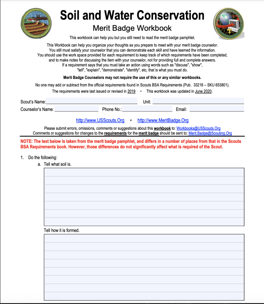 merit badge workbook